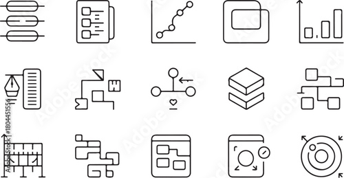 Collection of Business and Data Analysis Icons Keywords: business, data, analysis, chart, graph