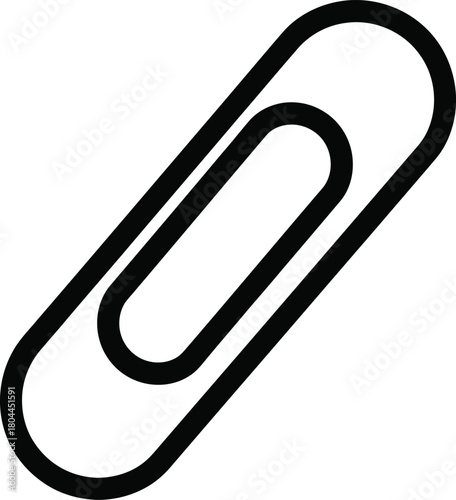 Paperclip icon vector illustration simple office supply stationery clip eps silhouette