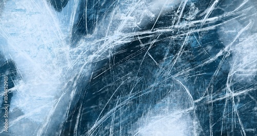 Tableau sur toile Abstract texture of scratched ice