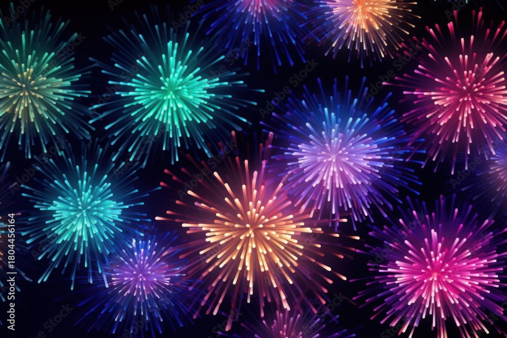 Fototapeta premium Fireworks night light illuminated.