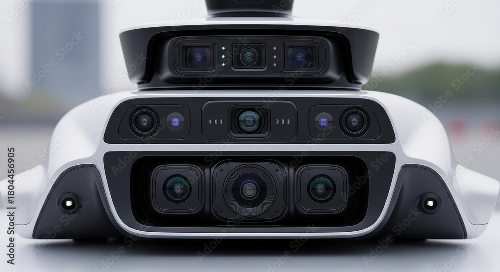 Fototapeta premium Cutting-edge surveillance robot with advanced camera system and intelligent sensors for security applications