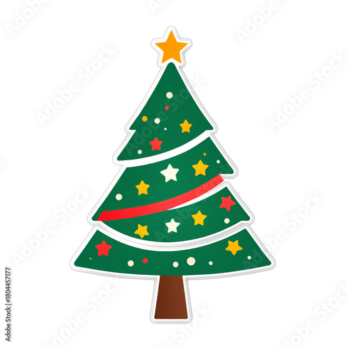 flat style green christmas ...