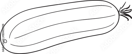 cucumber line art silhouette vector art illustration
