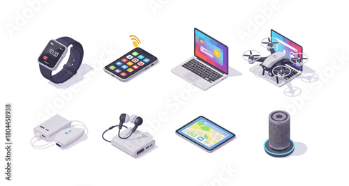Isometric smart devices: wearables, drones, tablets, and gadgets