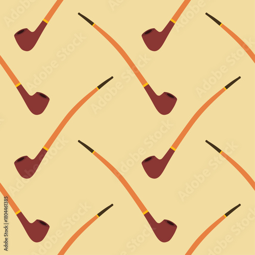 Smoking pipe seamless pattern. Seamless pattern with smoking tube. Stylized smoking pipe pattern, black and white pipe illustration, vintage tobacco pipe design, seamless grid layout retro smoking art