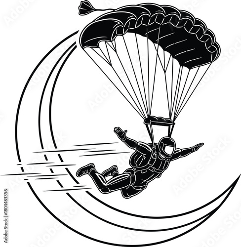 vector illustration of a paraglider