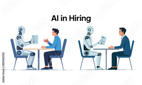 Ai in hiring robot and human job interviews