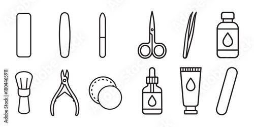 Professional Nail Salon Line Icons