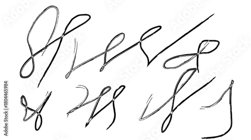 handwritten shorthand symbols in cursive style featuring abstract strokes and connected characters, ideal for linguistic research, calligraphy design, coded writing, and historical documentation