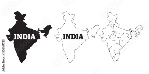 India map set Vector