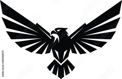 Eagle logo design black and white bird of prey vector illustration art eps silhouette