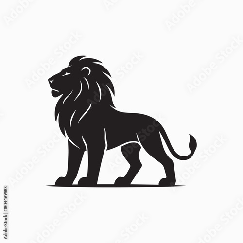 Lion Black and White Silhouette