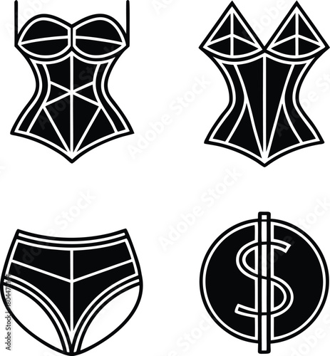 Lingerie icon, corset top, women underwear, fashion bustier, female clothing, sexy apparel