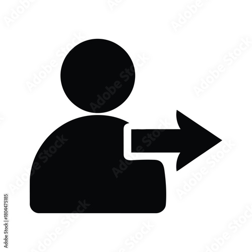 User icon with rightward arrow symbol