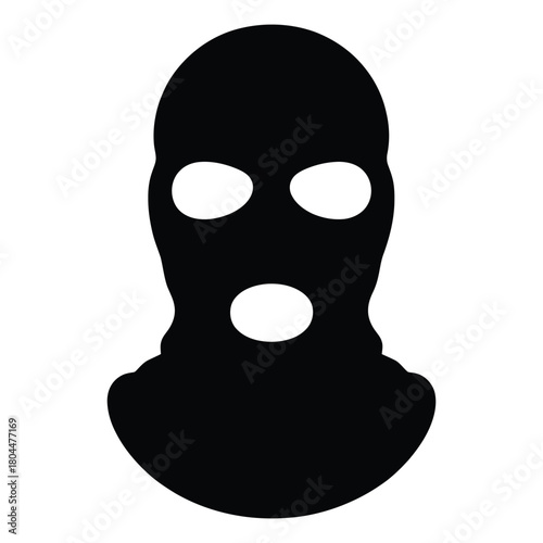 Black balaclava mask icon symbolizing anonymity and danger