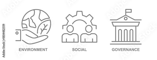ESG banner web icon vector illustration for Environment Social Governance of corporate sustainability performance for investment screenin