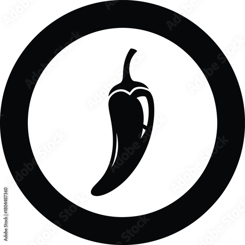 Chili pepper vector icon hot spicy food ingredient cooking illustration eps silhouette