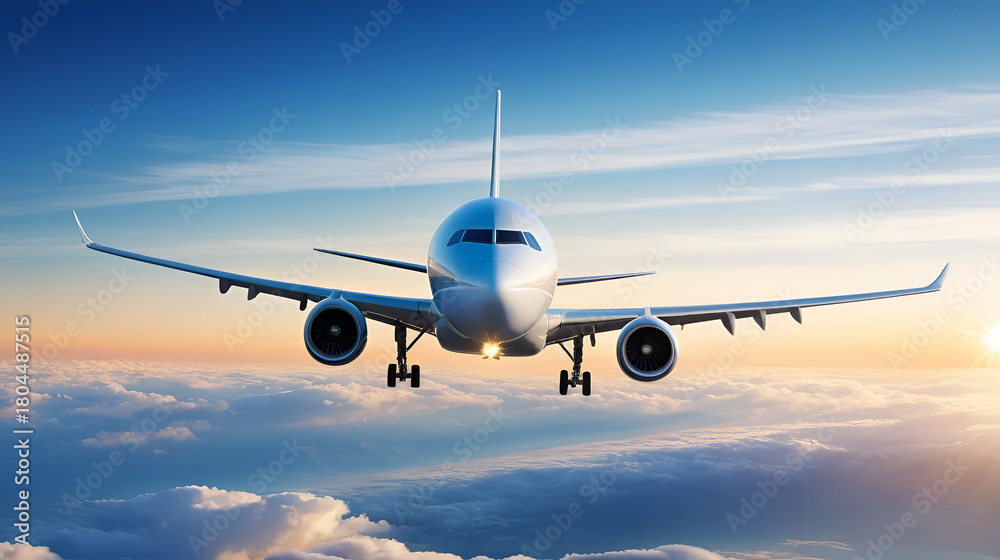 Obraz premium Passenger airplane flying