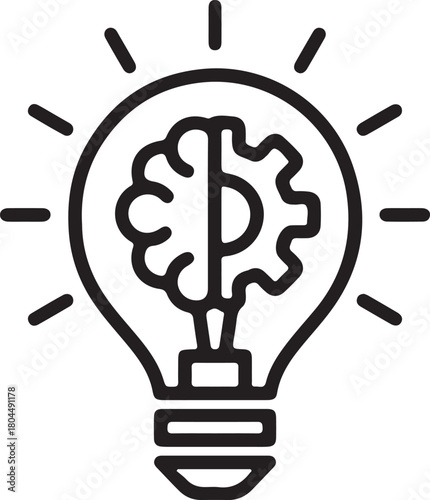 Creative lightbulb idea icon vector illustration concept of business innovation and energy technology design