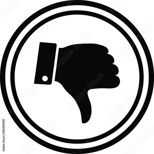 Thumbs down icon dislike symbol negative feedback unlike disagree button eps silhouette