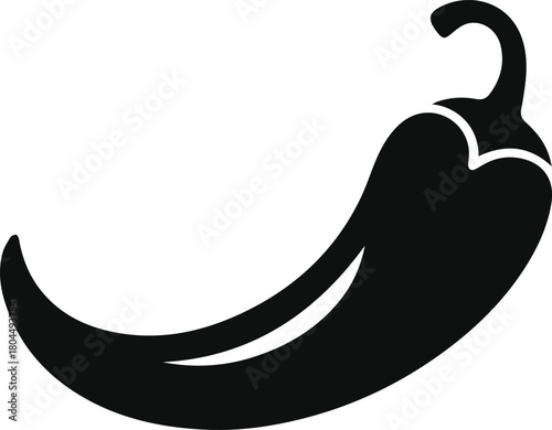 Minimalist black chili pepper spice silhouette vector icon