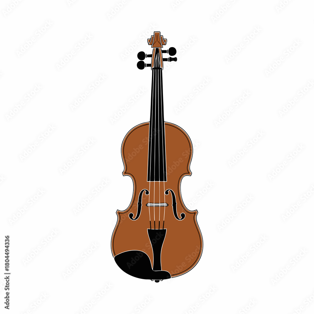 Obraz premium vector illustration of a violin with a white background
