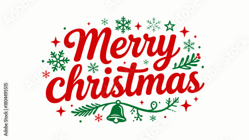 Creative art font "merry christmas", font graphic design, festive atmosphere font, hand-drawn vector illustration