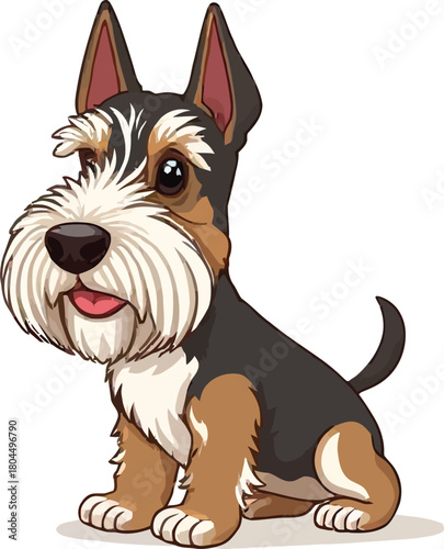 Cute cartoon a illustrator vector Airedale Terrier