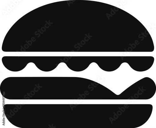 minimalist black hamburger fast food silhouette vector icon