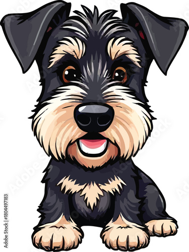 Cute cartoon a illustrator vector Airedale Terrier
