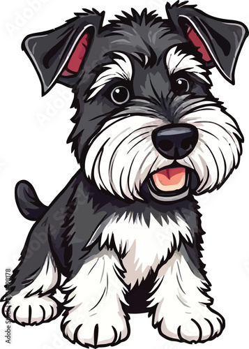 Cute cartoon a illustrator vector Airedale Terrier