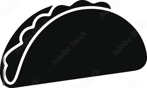 Minimalist black taco mexican food silhouette vector icon