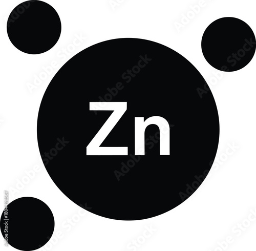 Learn about zinc zn element atom molecule diagram science chemistry symbol eps silhouette