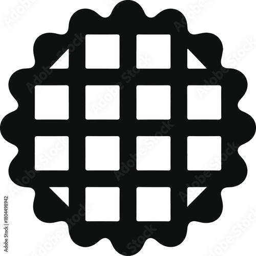 Minimalist black waffle breakfast pastry silhouette vector icon