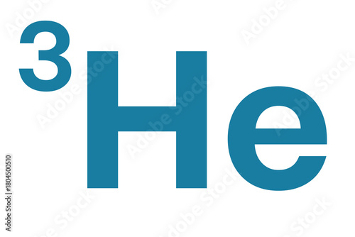 Obraz na plátně Helium-3 isotope formula, Helium 3 letters in PNG isolated on transparent backgr