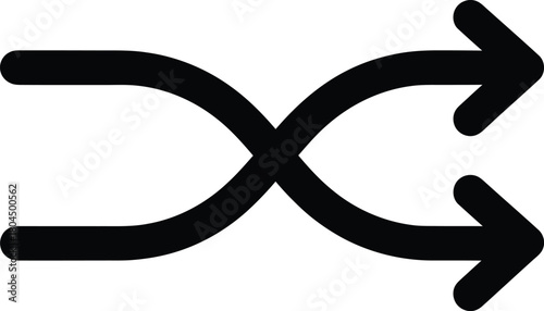 Find shuffle icon vector image for random play and music playlist option eps silhouette