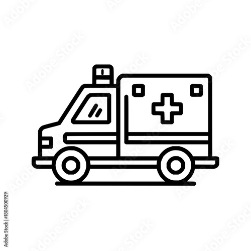 Ambulance emergency vehicle vector illustration for healthcare and medical service icon design needs