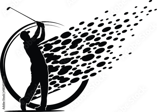 Golf swing silhouette vector design golf player sport vector artwork eps