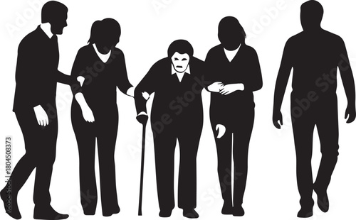 Diverse group of people walking together symbolizing unity support community and international volunteer day actions