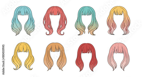 Colorful Wig Collection A Variety of Hair Styles 1.