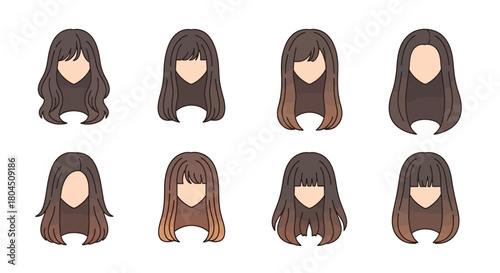 Diverse Anime Hair Styles A Collection of BrownToned Bangs.
