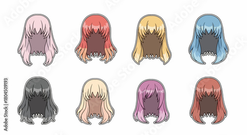 Colorful Wig Collection A Variety of Hair Styles and Colors 1.