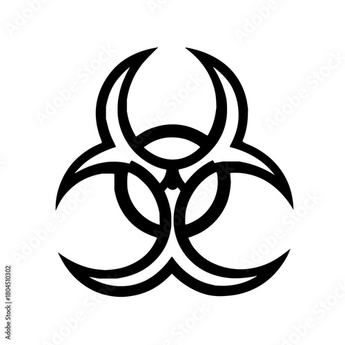 Biohazard symbol vector graphic design for biological hazard warning sign and caution alert danger 100 character