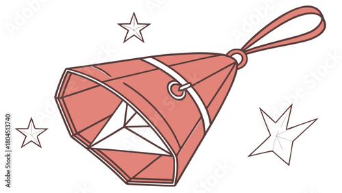 Party popper illustration with stars vector design element for celebration isolated on white background