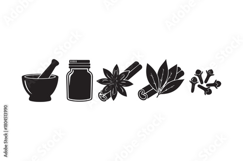 Herbal remedies and spices collection