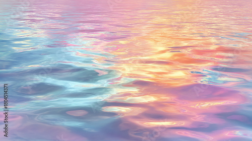 Dreamy pastel water surface, reflecting colors of sunset
