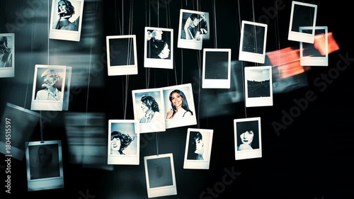Black and White Polaroid Wall of Memories: An Artistic Display of Nostalgia Through Photo Exhibitions and Visual Storytelling