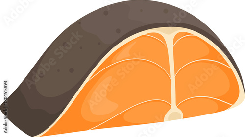 orange salmon slice with dark skin clip art preview