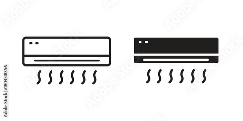 Air conditioner icon symbol. Illustration for web and mobile app. Line and solid style