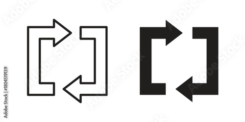 Arrows repeat icon symbol. Illustration for web and mobile app. Line and solid style
